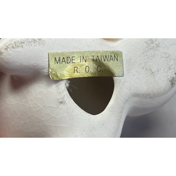 2 VINTAGE Playful CERAMIC WHITE BUNNY FIGURRINES WHITE/PINK/BOWS FROM TAIWAN 2" - Picture 11 of 11